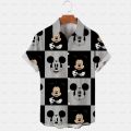 2023 3d Disney Donald Duck Mickey Mouse Floral Men's Shirt Summer Fashion Street Trend Retro Boutique Top.