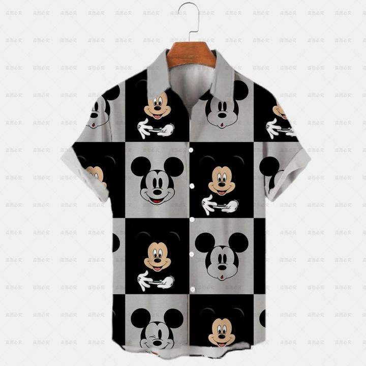 2023%203d%20Disney%20Donald%20Duck%20Mickey%20Mouse%20Floral%20Men's%20Shirt%20Summer%20Fashion%20Street%20Trend%20Retro%20Boutique%20Top%20-%20Image%203