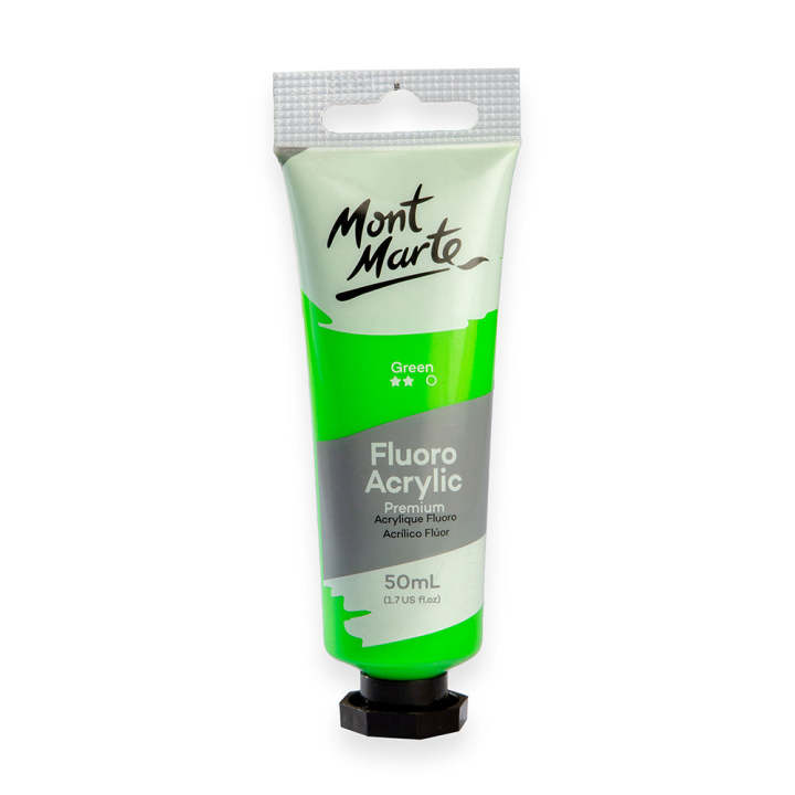 Mont Marte Fluro Acrylic Paint 50ml-Green