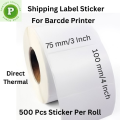 Courier Label Sticker, Shipping Label Sticker 1 Roll, 75mm x 100mm, (3 Inch X 4 Inch), DT,500 PCS Per Roll. 