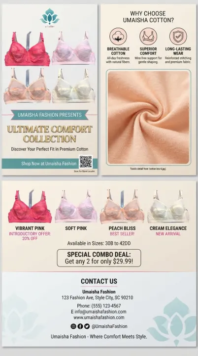 Multicolor%20Cotton%20Bra%20and%20Panty%20Set%20%20for%20Woman%20-%204%20Set%20-%20Image%204