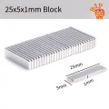 High-Strength N52 Neodymium Square Magnets 25x5x1mm, 25x5x1.5mm for DIY Projects, Magnetic Playboards, and Office Organization - Unisex.