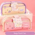 Pencil Case Badges Pen Case Cute Things For Girl Trousse à Crayons Back To School Pencil Box Stationery Organizer Utiles Escolar.