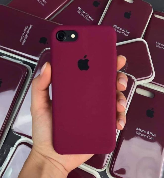 For Apple iPhone 6/6S Luxury Shockproof Liquid Silicon Case Back Cover  Maroon/White/Black