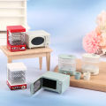 1:12 Dollhouse Miniature Micro-wave Oven Bread Cabinet Steam Box Household Electric Model Decor Toy Doll House Accessories Conbo. 