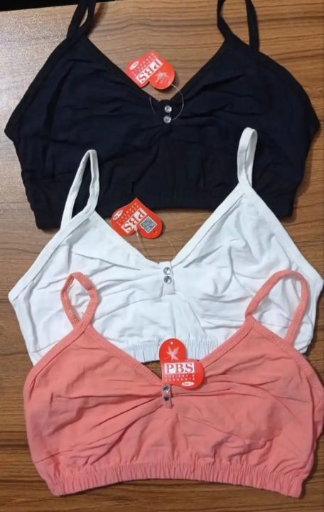 3 Pieces comfortable cotton Semis Bra Genji for Women and Girls