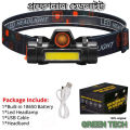 Portable mini High Power LED Headlamp Built-in Battery T6+COB USB Rechargeable Headlight Waterproof Head Torch Head Lamp. 