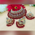 Jewellery Set 3 Part-Necklace, Earrings & Tikli - Necklace For Girls - Necklace For Girls. 