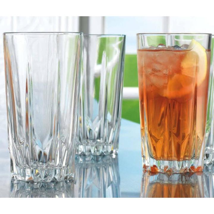 Nasir Diamond Cut Glass For Bar Tumbler, Water, Beer, Juice, Cocktails set of 6 pcs.