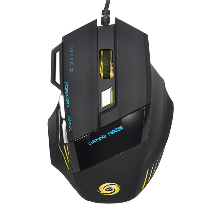 HXSJ%203200%20DPI%207%20Button%207D%20LED%20Optical%20USB%20Wired%20Gaming%20Mouse%20Mice%20for%20Laptop%20PC%20Professional%20Gamer%20Adjustable%20Black%20-%20Image%204