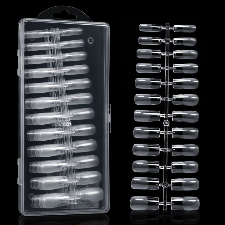 240pcs%20False%20Nail%20Tips%20Long%20Ballet%20Full%20Cover%20Half%20Frosted%20Nail%20Press%20on%20Nail%20-%20Image%206