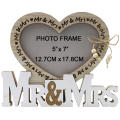 Heart Shape Wedding Decor For Reception, Ceremony And Anniversary Party Valentine'S Day Mr & Mrs Love Picture Frame For Wedding,Wooden.