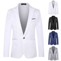 Men Blazer Jackets 2024 Solid Color Long Sleeve Lapel Slim Fit Business Blazer Suit Coat Outwear Brand Mens Casual Blazers Coats. 