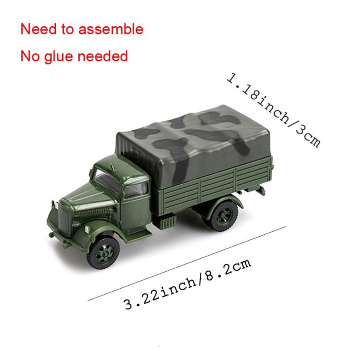 1/72 4D Assembly Military Vehicle Model M35 Truck Hummer M3 Armored Vehicles Building Kit Toy WW2 Soldier Models Gift