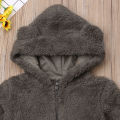 Baby Fashion Jumpsuit Solid Color Hooded Zipper Closure Long Sleeve Comfortable Breathable Casual Romper. 