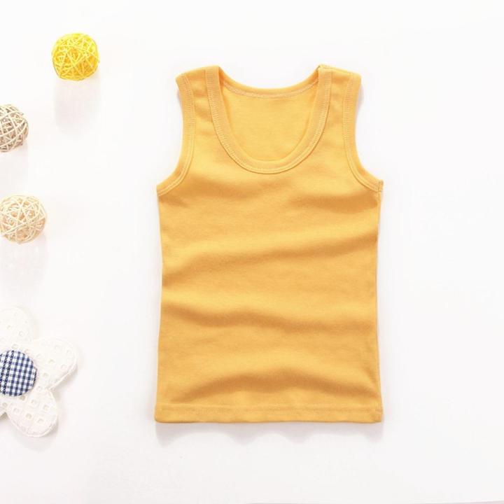 2-11Y Kids Baby Boys Vests T-shirts Children Summer Vest Top Ou2023tfit Kid Boy Girl Solid Tops Clothes Cotton Tees Black Playsuits