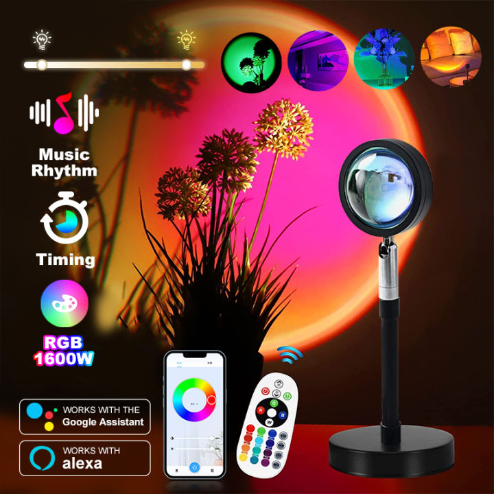 Sunset Lamp Projector Tuya RGB Sunlight Lamp Night Light with Remote LED Atmosphere Rainbow Light Romantic Room Wall Decoration