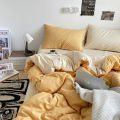 Wholesale Bedding Pure Color Duvet Cover Four-Piece Set Male and Female Student Dormitory Quilt Cover Bed Sheet and Pillowcase Three-Piece Set Four Seasons.