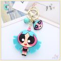 ✪ The Powerpuff Girls - Blossom / Bubbles / Buttercup / Blisstina Keychains ✪ 1Pc Cartoon Characters Silicone Bell KeyRing Pendant Bag Accessories Gifts. 