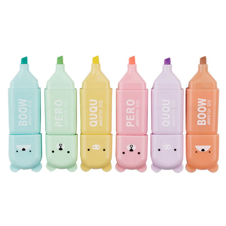 4/5/6Pcs%20Highlighter%20Markers%206%20Fluorescent%20Macaroon%20Colors%20High%20Quality%20Rectangular%20Marker%20Student%20Stationery%20Office%20School%20Art%20Use%20-%20Image%209