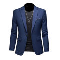 Plus Size M-6XL Men Business Casual Blazer Solid Color Suit Jacket Dress Work Clothes Oversize Coats Male Brand Clothing Tuxedo Wearhouse.
