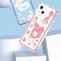 Cute Kuromi Cinnamoroll Melody For Samsung Galaxy Note 10 Lite A81 10 Plus 20 Ultra J4 J6 Plud J2 J7 Prime G530 M23 A72 A73 Cellphone Case Soft Cover Angel Eyes Crystal Square TPU Silicone Clear Lens Protection Shockproof. 