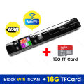 Wifi Wireless Mini Portable A4 Document Scanner Images JPG PDF Formate Reader Pen with TF Card 16G 1050 dpi USB Wired iSCAN. 