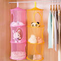 Storage Organizer 3 Compartments Net Hanging Mesh Stuffed Storage Hammock Net, Foldable.