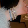 Rhinestone Round Clasp Bracelet for Women Personality Colorful Bracelets Temperament Light Luxury Posh Accessories Wholesale. 