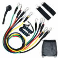 11 Pcs Resistance Band Set With Ankle straps door strap and carrying bag.