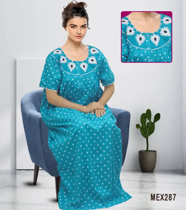 Pure%20cotton%20fabric%20ball%20print%20century%20applique%20maxi%20for%20women%20-%20Image%208