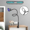 Phone Holder for Bed Gooseneck Bedside Phone Holder Laying Down with Adjustable 360 Clamp Clip and Flexible Long Arm for Desk. 