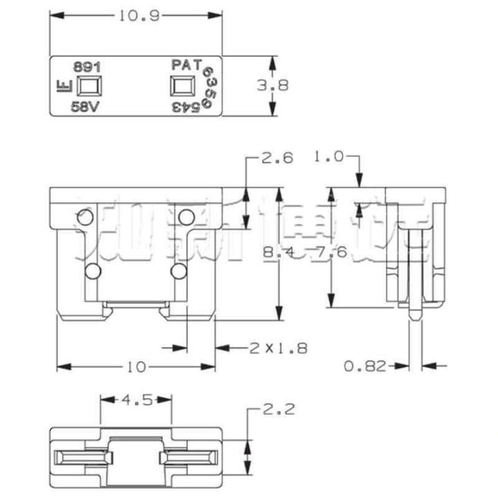 0891030.%20NXS%20Lite%200891%20Series%20Mini%20Car%20Fuses%2058V%2030A%20Automotive%20Insert%20-%20Image%202
