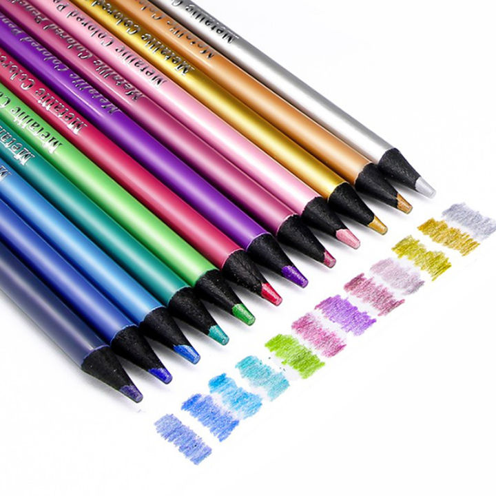 12%20Color%20Metallic%20Colored%20Pencils%20Drawing%20Sketching%20Set%20Coloring%20Colour%20Pencils%20-%20Image%202