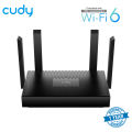 Cudy WR1500 AX1500 Dual-Band Gigabit Wi-Fi 6 Router - 4× Fixed Omni-Directional Antennas - Dual Band - 1201 Mbps (5 GHz), 300 Mbps (2.4 GHz) - OFDMA, Beamforming and MU-MIMO.