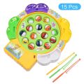 Kids Fishing Toys Electric Musical Rotating Fishing Game Musical Fish Plate Set Magnetic Outdoor Sports Toys for Children Gifts. 