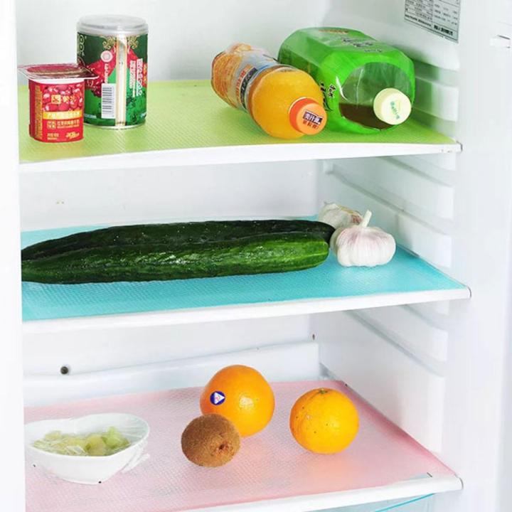 4pcs Refrigerator Pad Antibacterial Antifouling Mildew Moisture Pad Waterproof Refrigerator Mats
