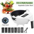 New 11 in 1 Multifunction Magic Rotate Vegetable Cutter with Drain Basket Large Capacity Vegetables Chopper Veggie Shredder Grater Portable Slicer Kitchen Tool with 8 Dicing Blades - onion. 