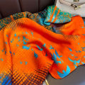 summer silk scarf for women brocade printing extended thin outer decoration scarf beach towel. 