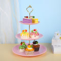 3 layer fruit plate wedding cake stand afternoon tea dessert table decoration plastic dry fruit plate Phnom Penh cake plate. 