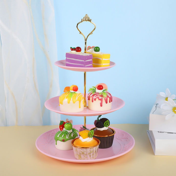 3 layer fruit plate wedding cake stand afternoon tea dessert table decoration plastic dry fruit plate Phnom Penh cake plate
