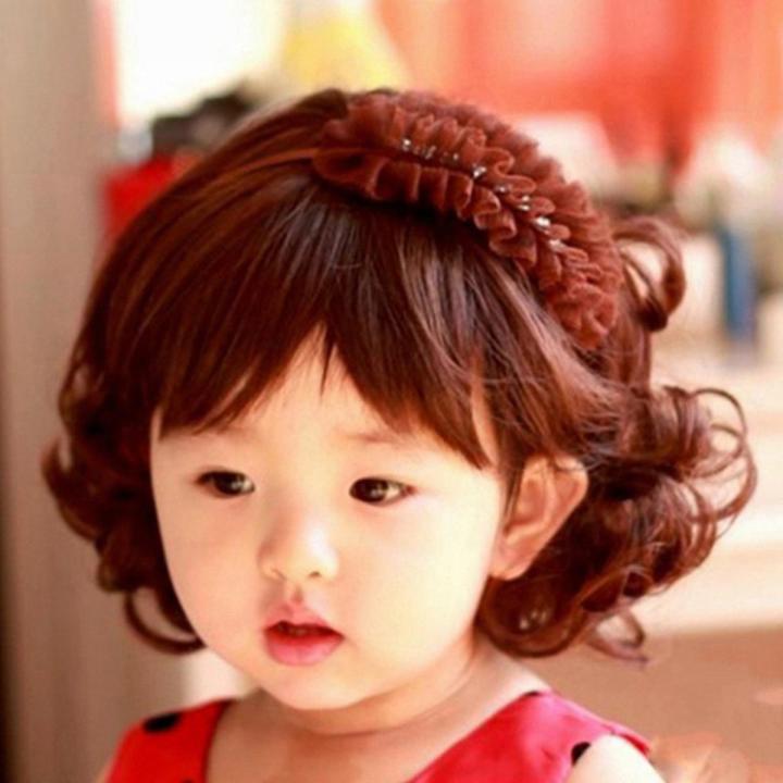New Lovely Boy Girl Hair Wig Full Head Children Wig Kid Daily Hairpiece - brown 5