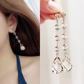 XQFATE Beautiful Purple Butterfly Crystal Drop Earrings for Women Fashion Bow Zirconia Water Drop Charm Ear Clip Jewelry Gifts.