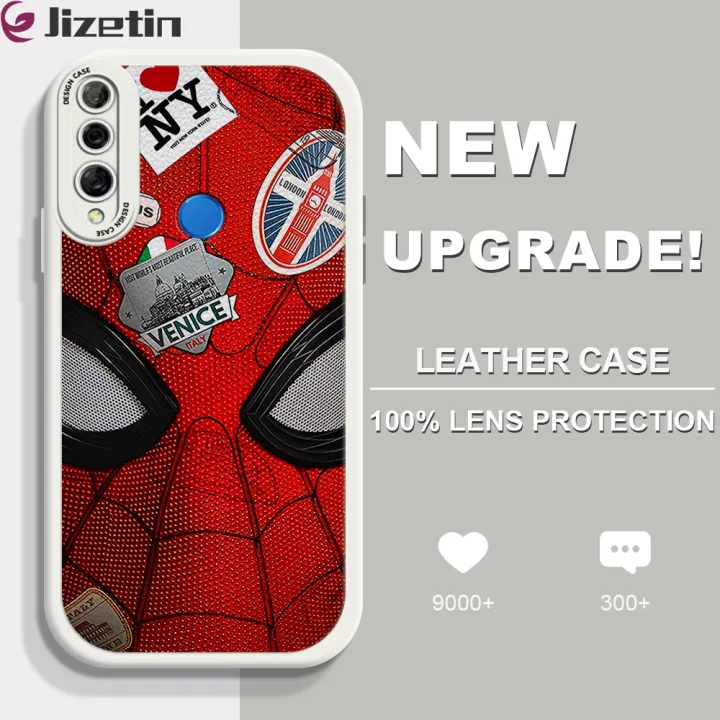 Jizetin%20for%20Huawei%20Y9%20Prime%202019%20Back%20Cover%20Spider%20Man%20Lambskin%20Texture%20PU%20Leather%20Back%20For%20Girls%20Boys%20Soft%20Phone%20Case%20-%20Image%202