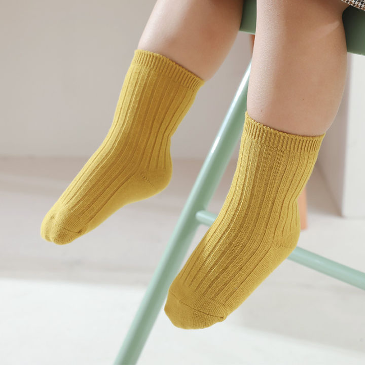 Spring%20and%20autumn%20new%20children's%20socks%20men's%20treasure%20female%20treasure%20cotton%20socks%20double%20needle%20medium%20tube%20socks%20baby%20newborn%20socks%20wholesale%20in%20large%20quantities%20-%20Image%203