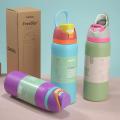 stainless steel Owala fruit cup double-layer vacuum insulated cup sports water bottle outdoor sports fitness water bottle.