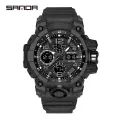 SANDA Fashion Luxury Waterproof Watch Men's Sports Watch Leisure LED Outdoor Analog Military Multifunctional Men's Watch. 
