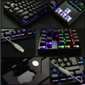 87 keys e-sports gaming luminous keyboard USB wired blue axis Internet café gaming keyboard K28 mechanical keyboard. 