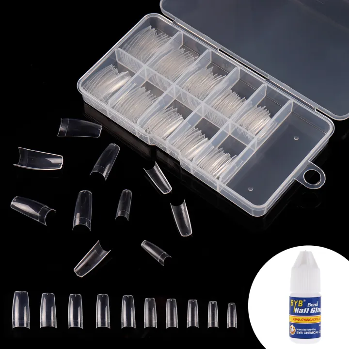 Monja%20100Pcs/set%20Transparent%20Natural%20French%20Nail%20Art%20Half%20Cover%20False%20Nails%20Ballet%20Acrylic%20UV%20Extension%20Nail%20Tips%20Manicure%20Tool%20-%20Image%209