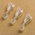 925 sterling silver 10PCS Lot Size S-M-L Handmade Jewelry Findings 925 Stamped Silver Bail Connector Bale Pinch Clasp Pendant.